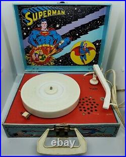 RARE Vintage 1978 Superman DC Comics Collector's Record Player Authentic Tested