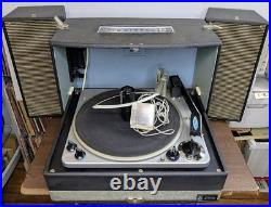 RCA Victor Portable Record Player 1964 Solid State VFP56E Turns On & Spins