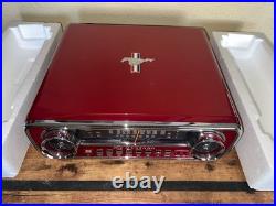 RETRO Ion Ford Mustang LP Turntable 4-in-1 Classic Car Record Player Radio, Red