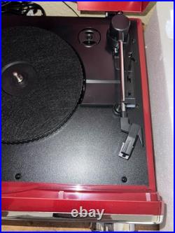 RETRO Ion Ford Mustang LP Turntable 4-in-1 Classic Car Record Player Radio, Red