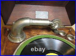 Rare Antique Flemish Phonograph Co. Turntable Phonograph Record Player-Working