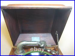 Rare Antique Flemish Phonograph Co. Turntable Phonograph Record Player-Working Rare Antique Flemish Phonograph Co. Turntable Phonograph Record Player-Working