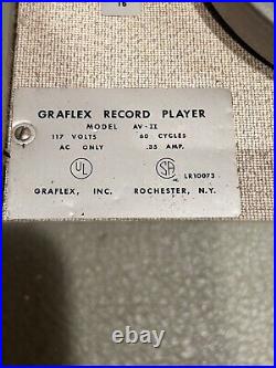 Rare Graflex Phonograph Record Player 1940's Built In Speaker Portable WORKS Rare Graflex Phonograph Record Player 1940's Built In Speaker Portable WORKS
