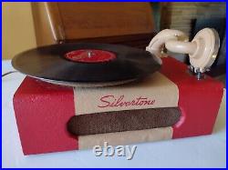 Rare Silvertone Portable 78 Record Player Vintage Turntable Space Age MCM