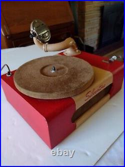 Rare Silvertone Portable 78 Record Player Vintage Turntable Space Age MCM