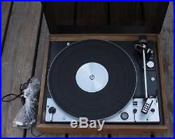 Rare Vintage Dual 1229Q Vinyl Record Player Turntable Germany Wood Base with Cover