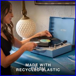Re-Spin Sustainable Suitcase Vinyl Record Player, 3-Speed (33 1/3, 45 & 78 RPM) Re-Spin Sustainable Suitcase Vinyl Record Player, 3-Speed (33 1/3, 45 & 78 RPM)