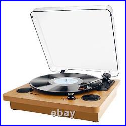 Record Player, 3-Speed Turntable Bluetooth Vinyl Record Player with Speaker