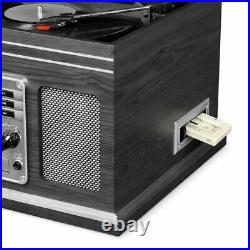 Record Player 6-in-1 Nostalgic Bluetooth 3-Speed Turntable CD Cassette FM Radio