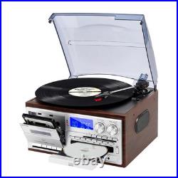 Record Player 9 in 1 3 Speed Bluetooth Vintage Turntable CD Cassette Vinyl Pl Record Player 9 in 1 3 Speed Bluetooth Vintage Turntable CD Cassette Vinyl Pl