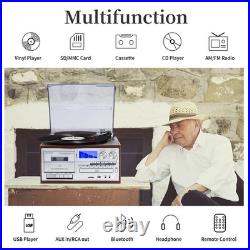 Record Player 9 in 1 3 Speed Bluetooth Vintage Turntable CD Cassette Vinyl Pl Record Player 9 in 1 3 Speed Bluetooth Vintage Turntable CD Cassette Vinyl Pl