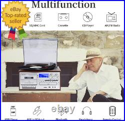 Record Player 9 in 1 3 Speed Bluetooth Vintage Turntable CD Cassette Vinyl Playe Record Player 9 in 1 3 Speed Bluetooth Vintage Turntable CD Cassette Vinyl Playe