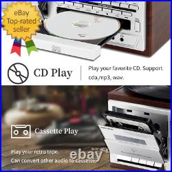 Record Player 9 in 1 3 Speed Bluetooth Vintage Turntable CD Cassette Vinyl Playe Record Player 9 in 1 3 Speed Bluetooth Vintage Turntable CD Cassette Vinyl Playe