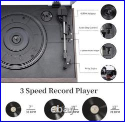Record Player 9 in 1 3 Speed Bluetooth Vintage Turntable CD Cassette Vinyl Playe