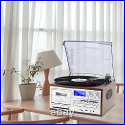 Record Player 9 in 1 3 Speed Bluetooth Vintage Turntable CD Cassette Vinyl Playe