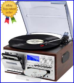 Record Player 9 in 1 3 Speed Bluetooth Vintage Turntable CD Cassette Vinyl Playe Record Player 9 in 1 3 Speed Bluetooth Vintage Turntable CD Cassette Vinyl Playe