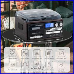 Record Player 9 in 1 Entertainment for Home Gatherings, 3 Speed Bluetooth Turnta