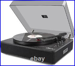 Record Player Bluetooth Turntable Built-In Speakers and USB Play & Recording