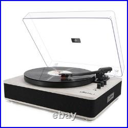 Record Player Bluetooth Turntable with Built-in Speakers and USB Play&Re