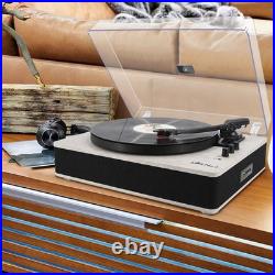 Record Player Bluetooth Turntable with Built-in Speakers and USB Play&Re