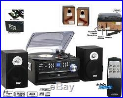 Record Player Home Stereo System With Cassette Speakers CD Players Jensen Compac