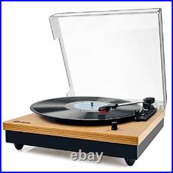 Record Player Popsky Vintage Turntable 3-Speed Bluetooth Record Player with S