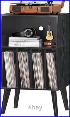 Record Player Stand, Black Turntable Stand Holds up to 160 Albums