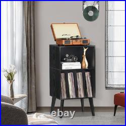 Record Player Stand, Black Turntable Stand Holds up to 160 Albums