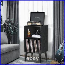 Record Player Stand, Black Turntable Stand Holds up to 160 Albums