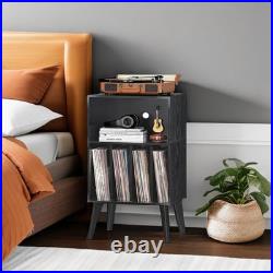 Record Player Stand, Black Turntable Stand Holds up to 160 Albums