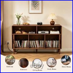 Record Player Stand with Charging Vinyl Record Storage Holds up to 300+ Album