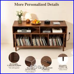 Record Player Stand with Charging Vinyl Record Storage Holds up to 300+ Album