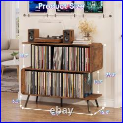 Record Player Stand with Vinyl Record Storage 3-Tier Record Player Table with