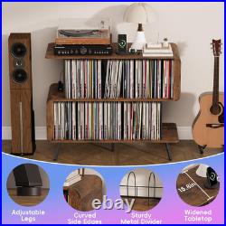 Record Player Stand with Vinyl Record Storage 3-Tier Record Player Table with