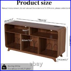 Record Player Stand with Vinyl Storage Cabinet with Charging Station & USB Ports Record Player Stand with Vinyl Storage Cabinet with Charging Station & USB Ports