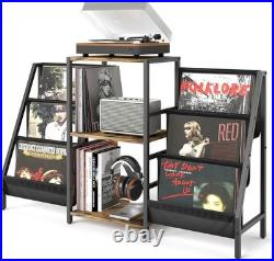 Record Player Stand with Vinyl Storage, Record Player Table with Vinyl Record