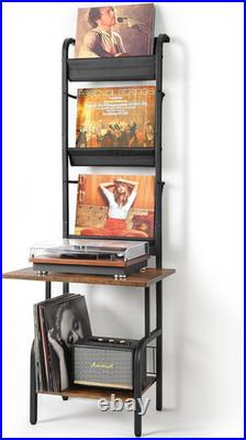 Record Player Stand with Vinyl Storage, Record Player Table with Vinyl Record St