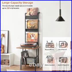 Record Player Stand with Vinyl Storage, Record Player Table with Vinyl Record St