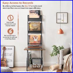 Record Player Stand with Vinyl Storage, Record Player Table with Vinyl Record St