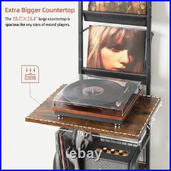 Record Player Stand with Vinyl Storage, Record Player Table with Vinyl Record St