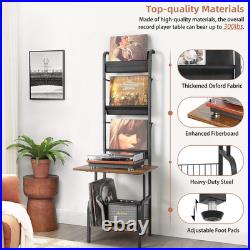 Record Player Stand with Vinyl Storage, Record Player Table with Vinyl Record St