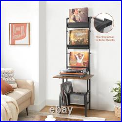 Record Player Stand with Vinyl Storage, Record Player Table with Vinyl Record St