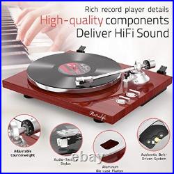 Record Player Turntables Belt-Drive with Wireless Output Connectivity Vinyl
