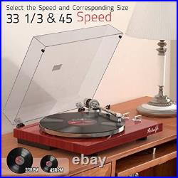 Record Player Turntables Belt-Drive with Wireless Output Connectivity Vinyl