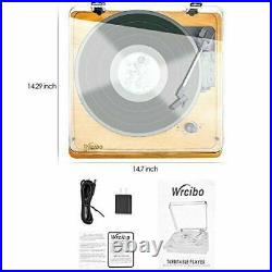 Record Player, Vintage Turntable 3-Speed Belt Drive Vinyl Player LP Record