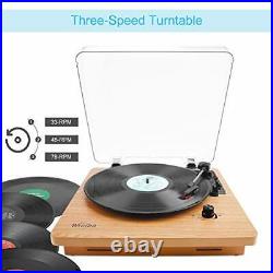 Record Player, Vintage Turntable 3-Speed Belt Drive Vinyl Player LP Record