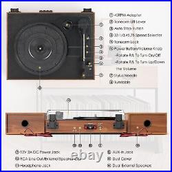 Record Player for Vinyl with External Speakers, Belt-Drive Turntable Dual Stereo