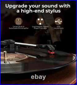 Record Player with External Speakers Belt-Drive Turntable for Vinyl Records D