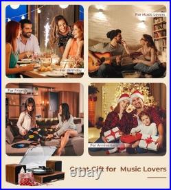 Record Player with External Speakers Belt-Drive Turntable for Vinyl Records D