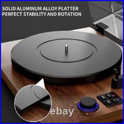 Record Player with Magnetic Cartridge, Bluetooth Belt Drive Vinyl Turntable H Record Player with Magnetic Cartridge, Bluetooth Belt Drive Vinyl Turntable H